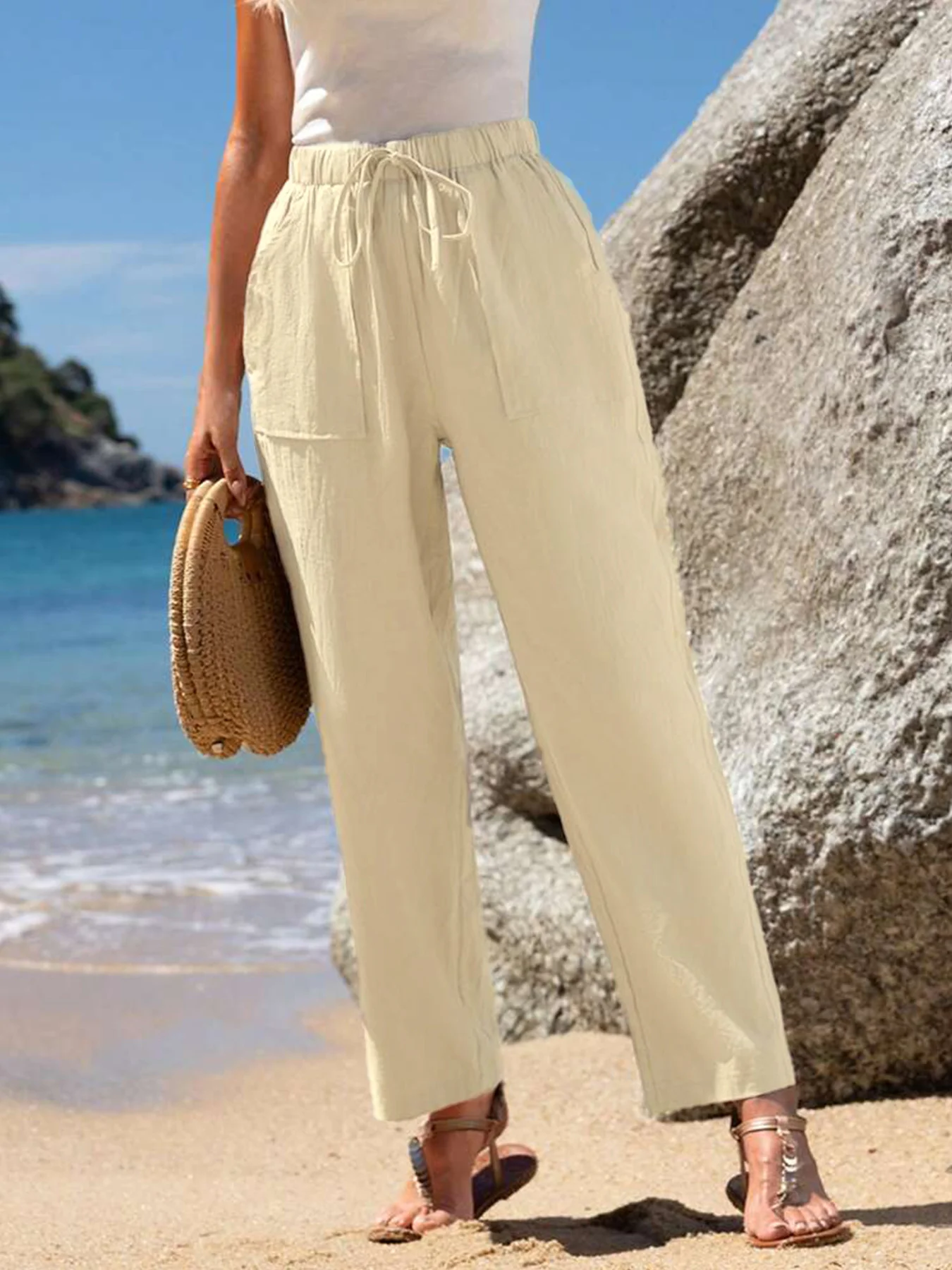 Women's Casual Plain Straight Pants