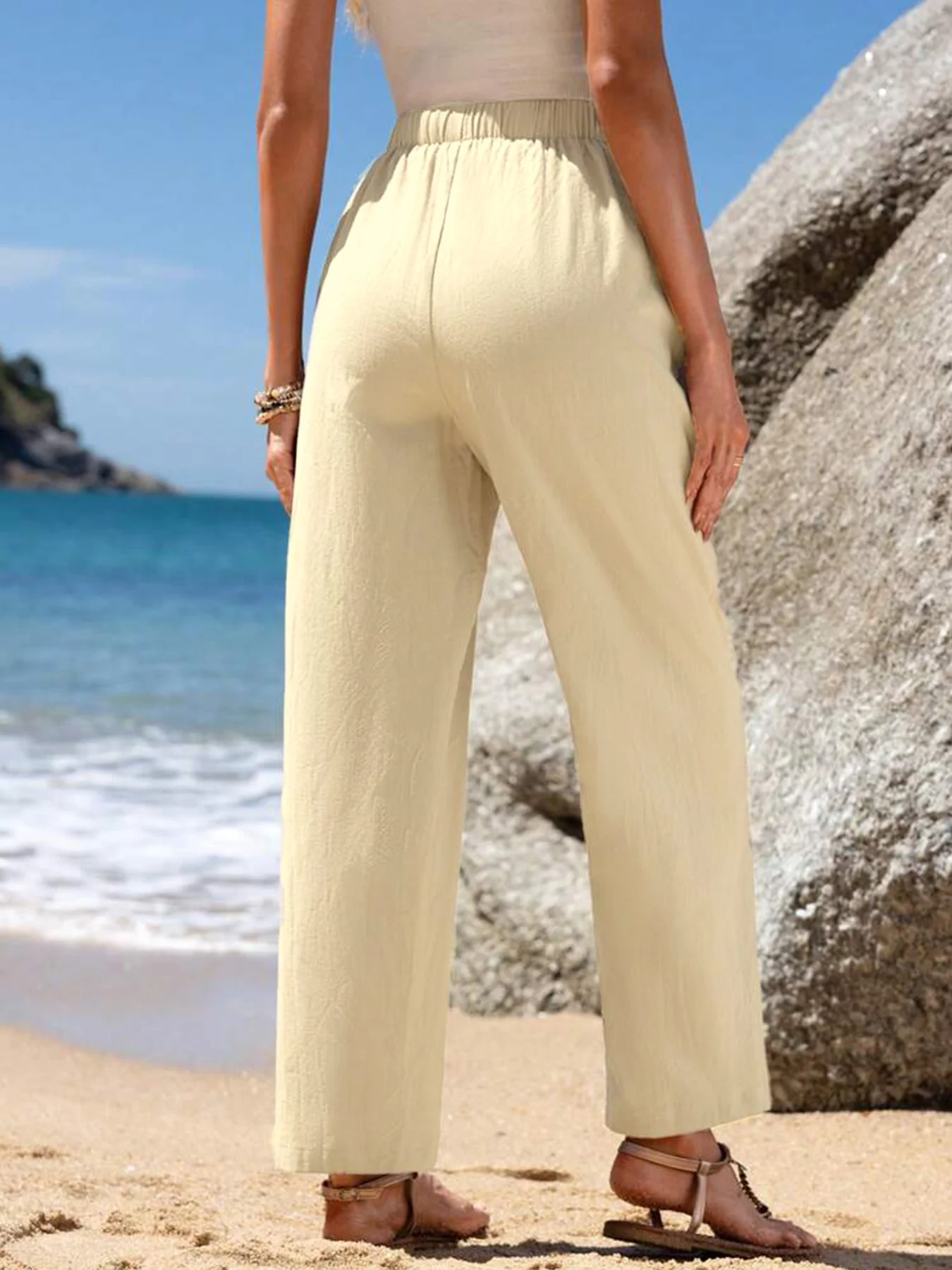 Women's Casual Plain Straight Pants