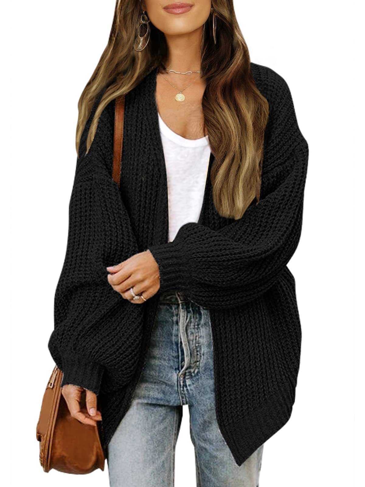 Others Casual Balloon Sleeve Wool/Knitting Cardigan