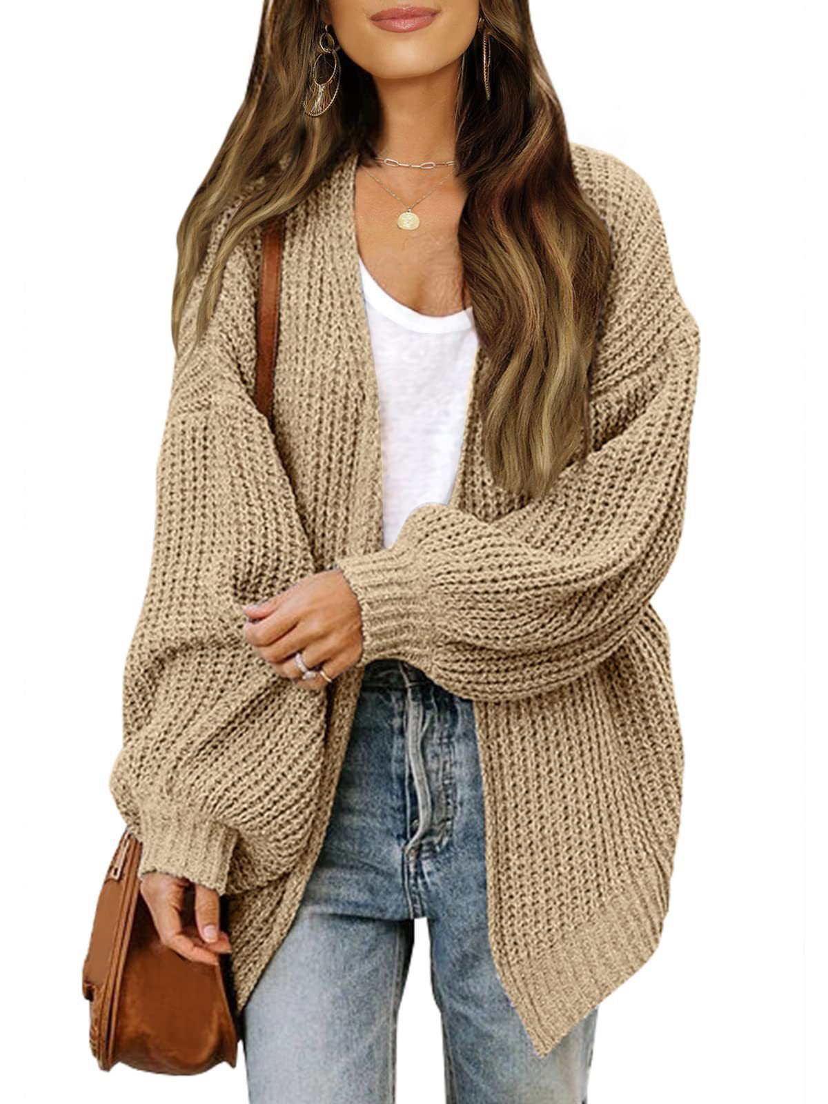 Others Casual Balloon Sleeve Wool/Knitting Cardigan