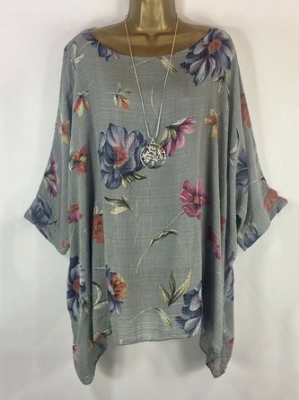 Casual Floral Short Sleeve Blouse