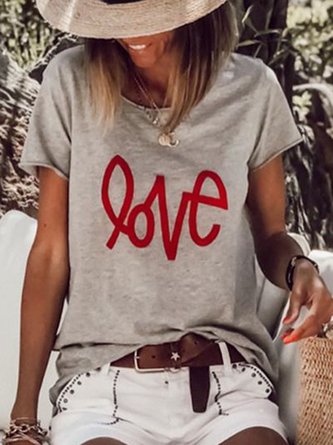 Short Sleeve Abstract Casual T-shirt