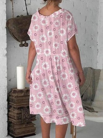 Short Sleeve Crew Neck Knitting Dress
