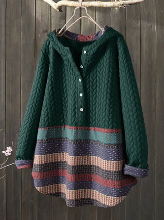 Cotton Tribal Long Sleeve Shift Sweater coat