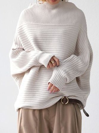 Turtleneck Knitted Long Sleeve Sweater