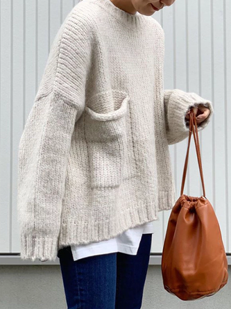 Solid Long Sleeve Sweater