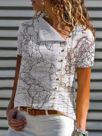 Printed Abstract Casual Blouse