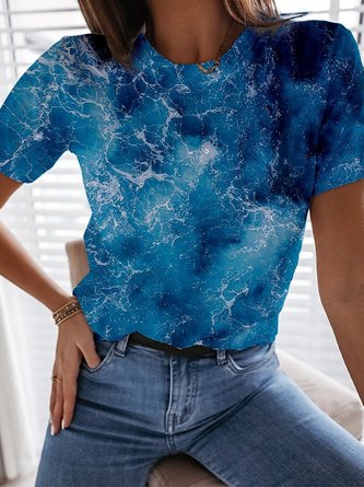 Short Sleeve Ombre/tie-Dye Holiday T-shirt