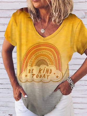 Be Kind Printed Short Sleeve Casual T-Shirt