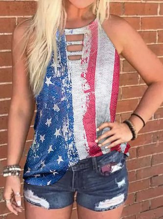 Casual Off Shoulder Cold Shoulder Star T-shirt