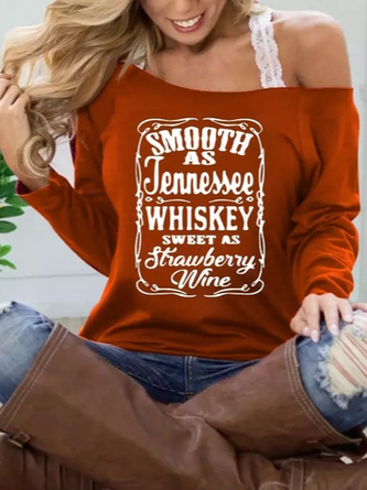 Off The Shoulder Letter Sweatshirt