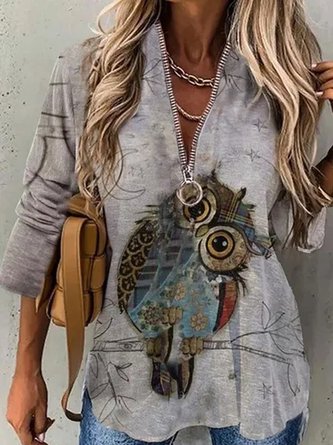 Lapel Loosen Animal Top