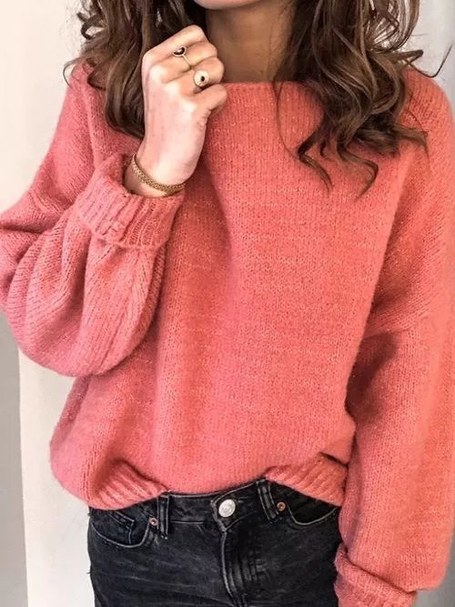 Solid Casual Sweater