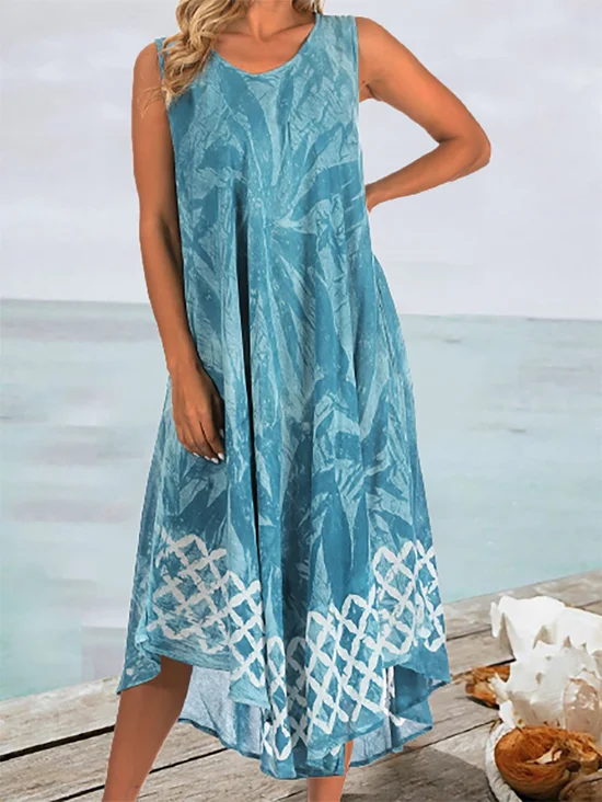Women's Casual Summer Sleeveless Loose Caftan Maxi Tent Knitting Dress