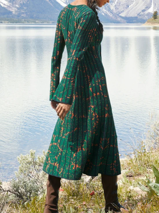 Loosen Casual Floral Knitting Dress
