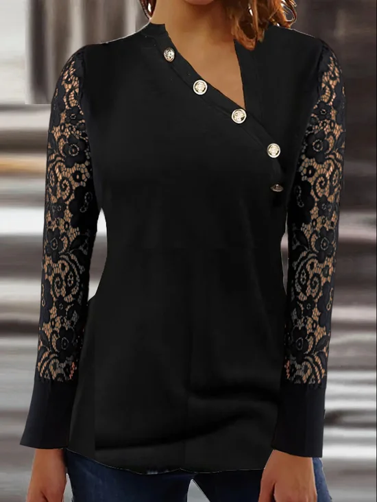 Plain Regular Fit Asymmetrical Casual Top