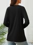 Sequins Casual V Neck Regular Fit Top