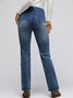 Casual Embroidered Floral Denim Jeans