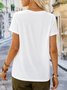 Feather Pattern V Neck Casual T-Shirt