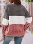 Plain Crew Neck Casual Loose Sweatshirt