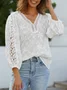 Linen Cotton And Linen Lace Shirt