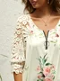 Floral Lace Casual Regular Fit Top