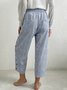 Striped Casual Cotton Loose Pants
