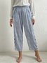 Striped Casual Cotton Loose Pants