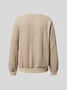 Solid Color Casual Texture Knitted Sweater
