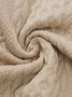 Solid Color Casual Texture Knitted Sweater