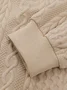 Solid Color Casual Texture Knitted Sweater