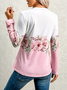 Lace Crew Neck Casual Shirt