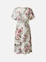 Cotton-Blend Elegant Floral Loose Dress