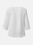 Notched Striped Simple Shirt