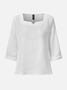 Notched Striped Simple Shirt