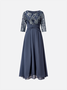 Crew Neck Regular Fit Plain Elegant Dress
