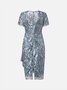 Elegant Crew Neck Lace Regular Fit Dress