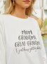 Casual Loose Crew Neck Text Letters Sweatshirts