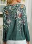 Leaf Cotton-Blend Loose Tops