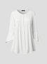 Casual Plain V Neck Tops