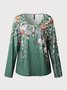 Leaf Cotton-Blend Loose Tops
