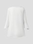 Casual Plain V Neck Tops