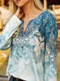 Regular Fit Half Open Collar Ethnic Boho Tops