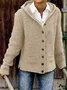 Hooded Buttoned Knitted Cardigan Sweater Sweater coat