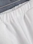 Summer Pockets Striped Casual Capri Pants