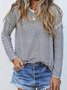 White Cotton-Blend Long Sleeve Round Neck Top