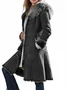 Faux Shearling Pockets Vintage Faux Suede Solid Coats