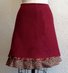 Wine Red Cotton-Blend Vintage Polka Dots A-Line Skirt