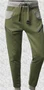 Green Casual Cotton-Blend Sports Sports Pants