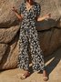 Leopard Casual Short Sleeve Jumpsuit & Romper
